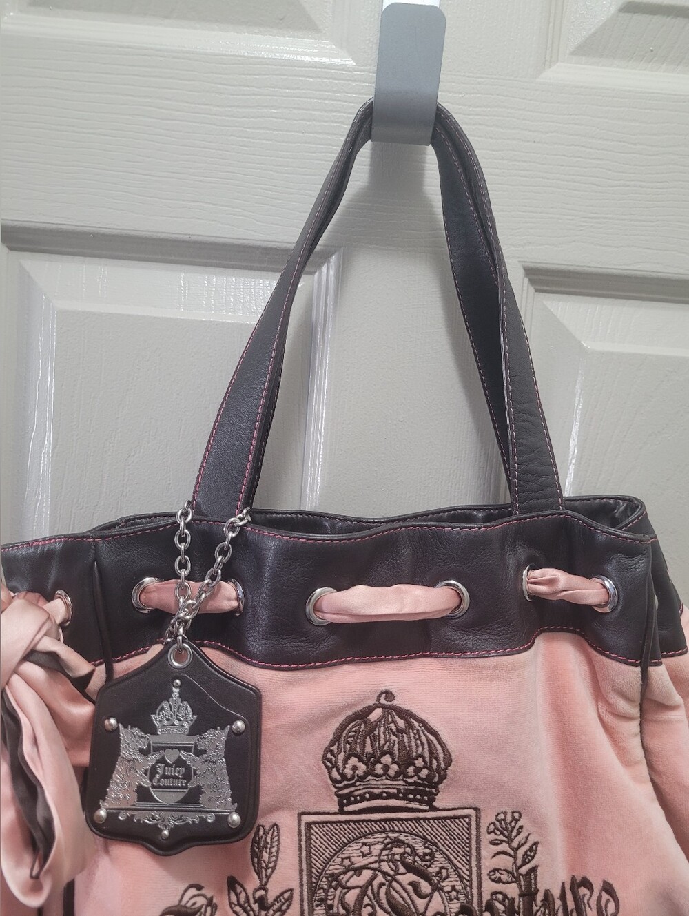 Juicy Couture Daydreamer Pink/Brown Velour Vintage Y2K Bag - Picture 2 of 16